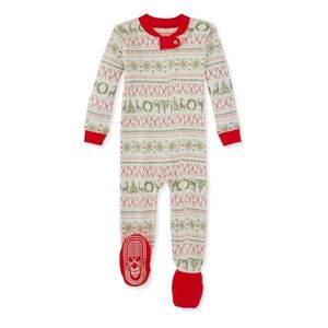 Burt’s Bees Footed Pajamas Onesie - Christmas Fair Isle